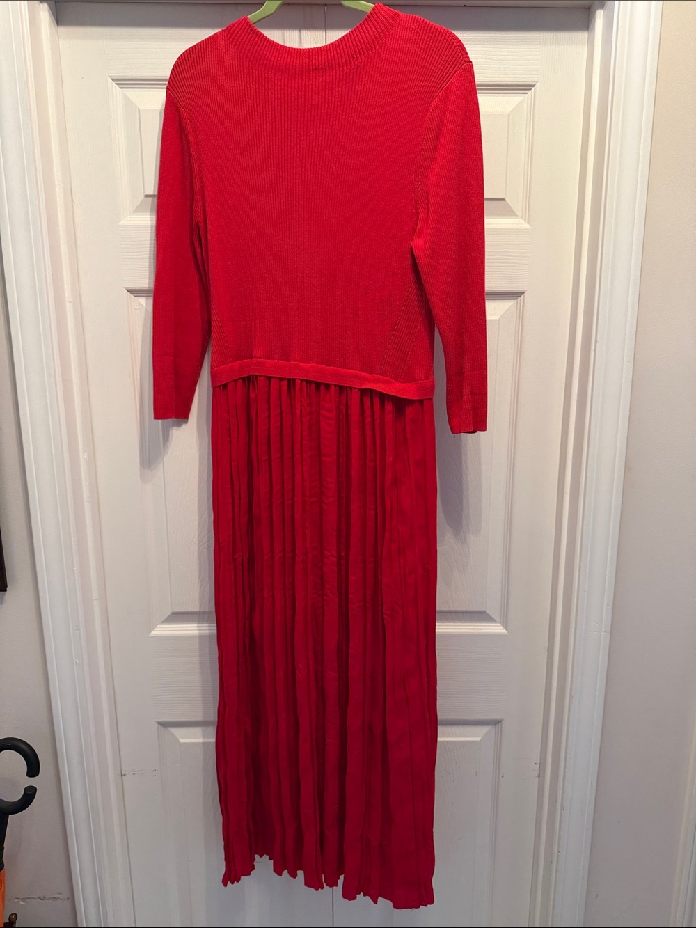 NIC+ZOE Bright Red Knit Top with Pleated Midi Skirt